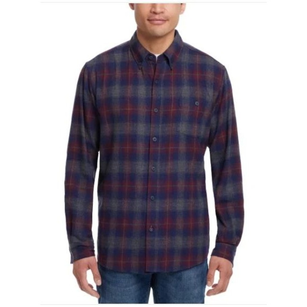 Weatherproof Vintage Flannel Shirt Men Big Tall 2XLT Long Sleeves Pocket Multi